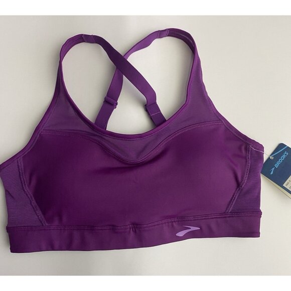 Brooks Fast Forward Mesh Crossback Size Small Violet Pullover Sports Bra - Picture 5 of 10